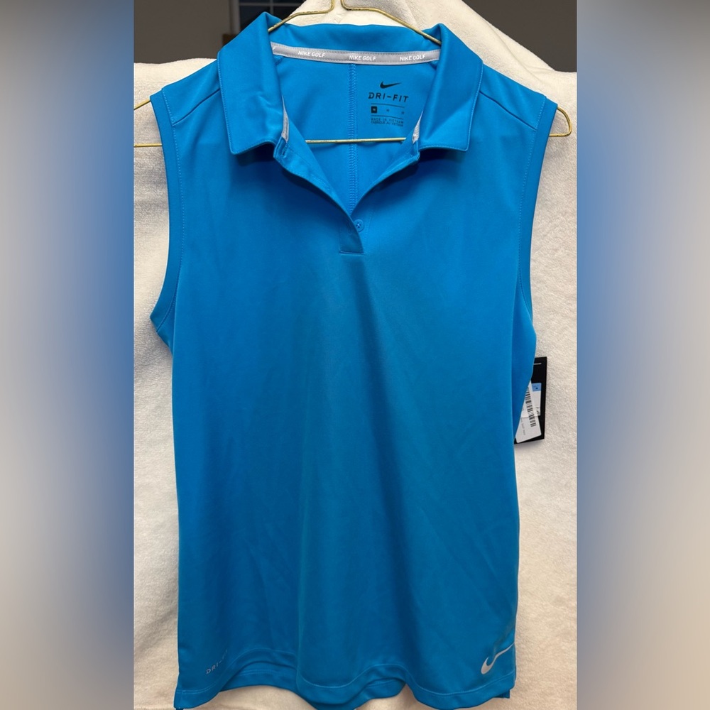 Nike Blue Sleeveless Golf Shirt Dri-Fit
